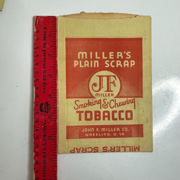 Vintage JF Millers Smoking Chewing Tobacco Paper Packets Tobacciana Advertising - Picture 4 of 4